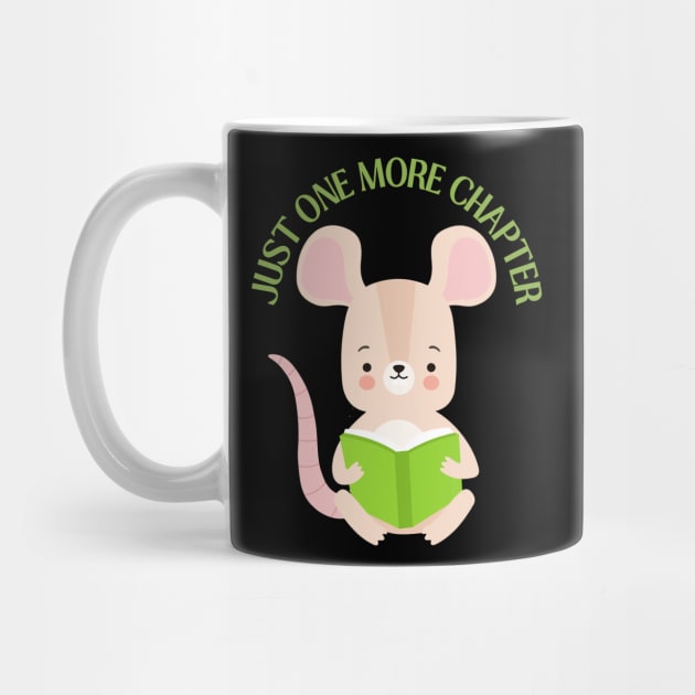 Little mouse reading book Just one more chapter I Love Books Bookoholic by BoogieCreates